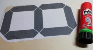 Vorlage für eine 7 Segmentanzeige auf Sperrholz