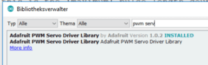 Arduino IDE - Bibliotheksverwalter 