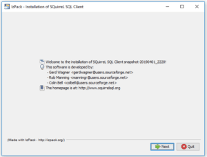 SQuirreL - Installation, Schritt 1