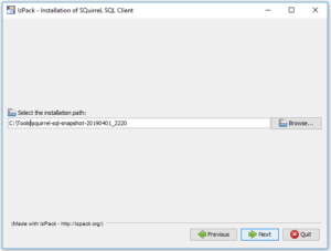 SQuirreL - Installation, Schritt 3