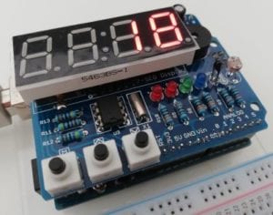Temperaturanzeige des NTC-Widerstandes am RTC Shield von Open-Smart