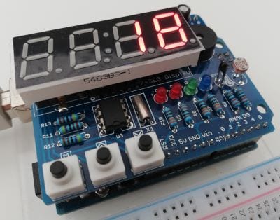 Temperaturanzeige des NTC-Widerstandes am RTC Shield von Open-Smart
