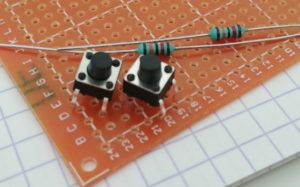 Bauteile für das 2fach Taster Shield mit Grove Schnittstelle