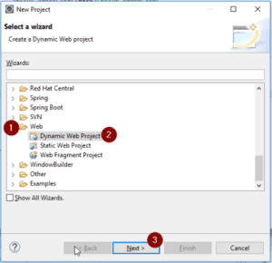 Eclipse - erstellen eines Dynamischen Webprojektes - Schritt 1