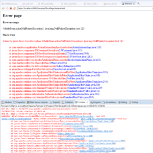 Ausgabe einer Exception der Konsole der Ecplise IDE & Darstellung der Fehlermedlung in einer Webseite