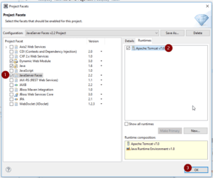 Eclipse - JavaServer Faces , setzen der Runtime
