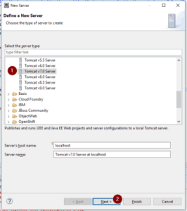 Eclipse - einrichten eines Servers - Schritt 1