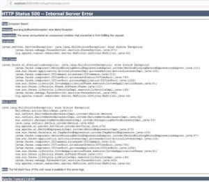 Apache Tomcat 7 - HTTP500 Fehlermeldung