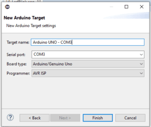 Eclipse IDE - Launch Target für Arduino UNO