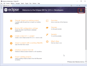 Eclipse IDE - Startbildschirm