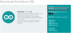 Download der Arduino IDE 1.8.10 als ZIP Paket