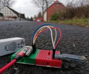 Reichweitentest mit dem RF-Nano im offenen, bebautem Gelände