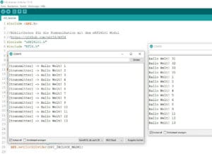 Screenshot - serieller Monitor der Arduino IDE