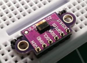 anlöten der Stiftleiste an den Laser Distanz Sensor