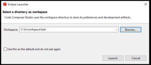 anlegen eines Workspaces für die Software 