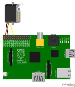 Aufbau der Schaltung - Raspberry PI & Servomotor