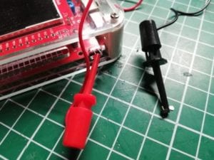 kalibrieren des Oszilloskops mithilfe des Testsignals am Anschluß J4