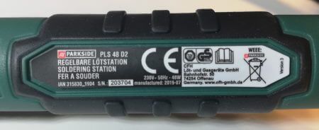 Technische Daten des Lötkolbens PL48D2 von Parkside