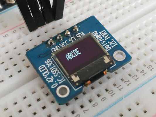 Textgröße 1 auf dem 0,42 Zoll OLED Display