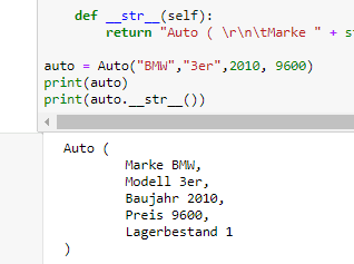 Python - Methode __str__ überschreiben