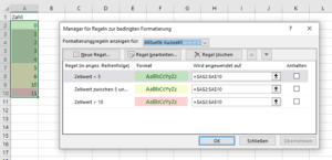 Formeln der Bedingten Formatierung in Microsoft Excel