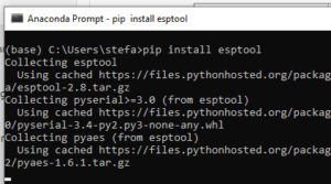 installieren des Tools esptool über pip