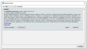 Boardverwalter - ESP8266 Treiber