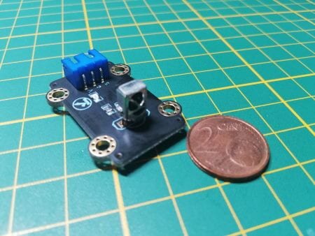 Infrarot Modul - Größenvergleich mit einem 2 Cent Stück