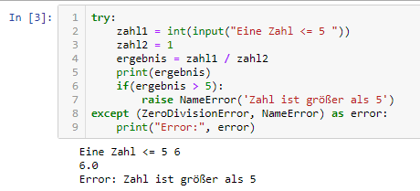 Python3 - Exceptionhandling