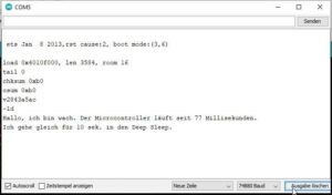Ausgabe des Textes vom ESP8266