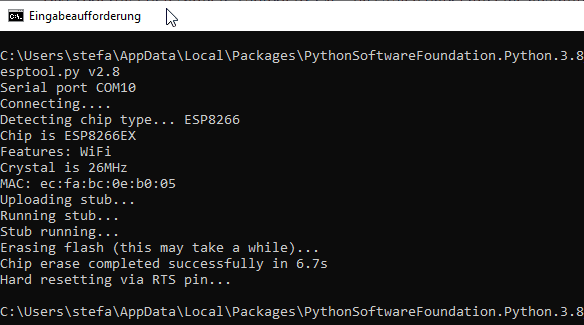 ESP8266 - Flashspeicher leeren