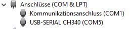 Windows Geräte-Manager - Eintrag