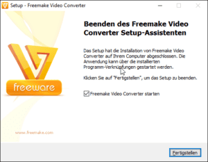 Fertigstellen der Installation von 