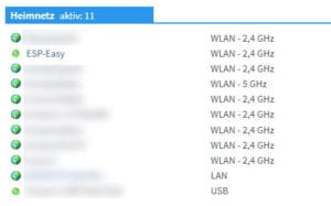 ESP8266 mit ESP Easy im WiFi Netzwerk (Ansicht im Dashboard der FritzBox!)