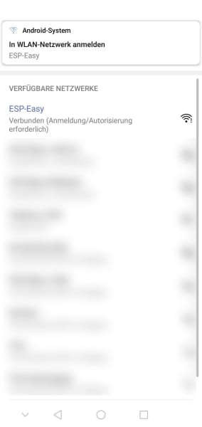 Aufbau der Verbindung zum WiFi Netzwerk ESP-Easy