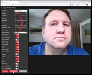 Webseite für die Konfiguration der M5Stack Timer Camera X