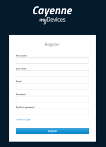 IoT Dienst Cayenne - registrieren eines neuen Benutzers
