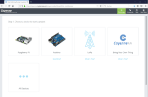 Cayenne - Schritt 1 auswählen eines Microcontrollers