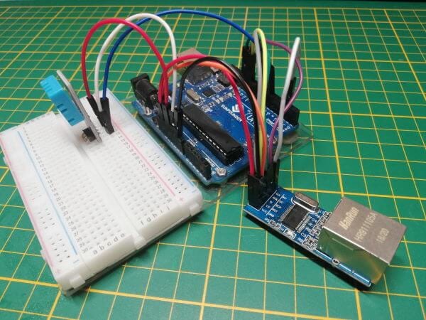 Mini Ethernetshield ENC28J60 & DHT11 Sensor am Arduino UNO R3