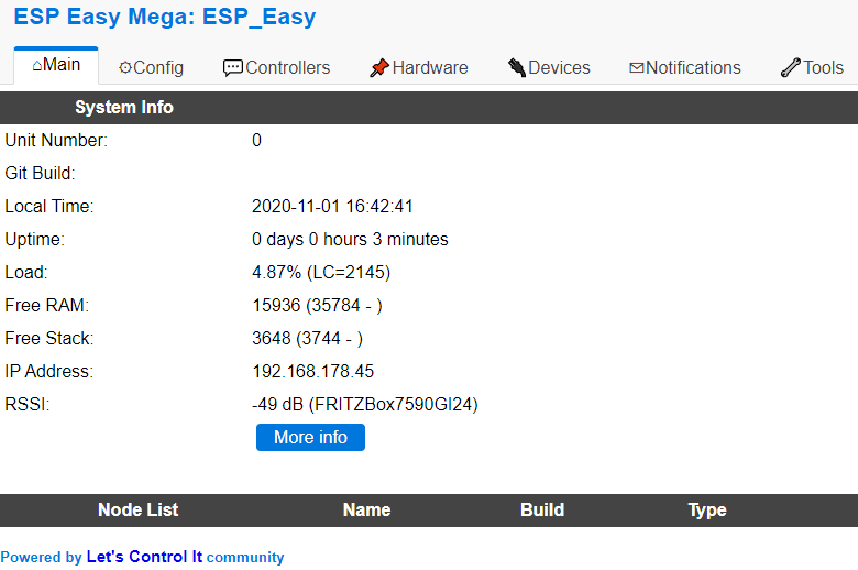 ESP Easy auf dem ESP12F