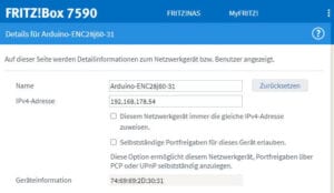 Einstellungen zur EthernetCard in der FritzBox! 