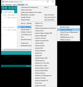Arduino Boards in der Arduino IDE