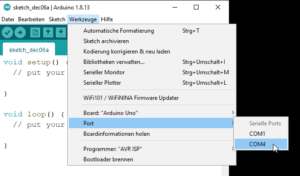 Board - Arduino Uno am COM4