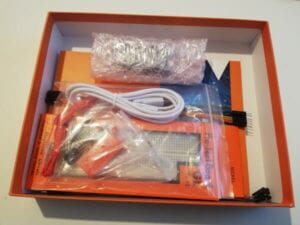 Verpackung der einzelnen Bauteile des MAKER KITs von Franzis