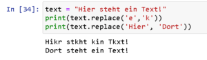 Python3 - ersetzen von Zeichen in einem String