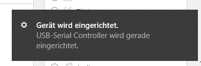 USB Gerät erkannt und wird eingerichtet