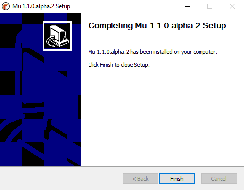 Installer der Software Mu