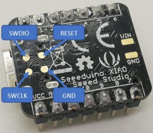 Pinout des SAMD21 auf der Rückseite
