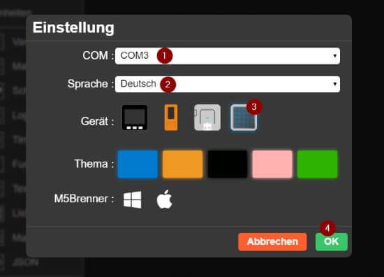UI Flow IDE - Einstellungen