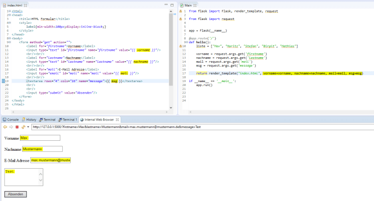 Übergabe der alten Daten aus einem HTML Formular